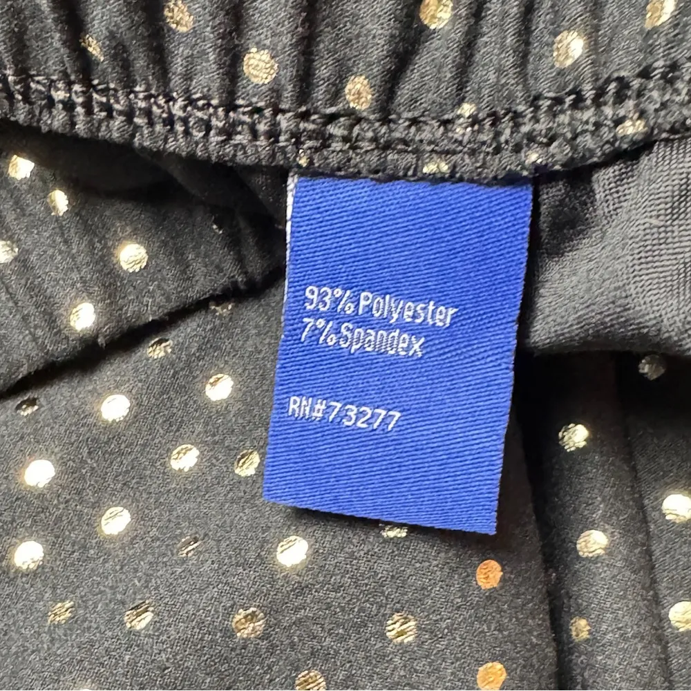 Apt.9 Black and Gold Elastic Waist Polka Dot Pants Sz S NWT - Image 4