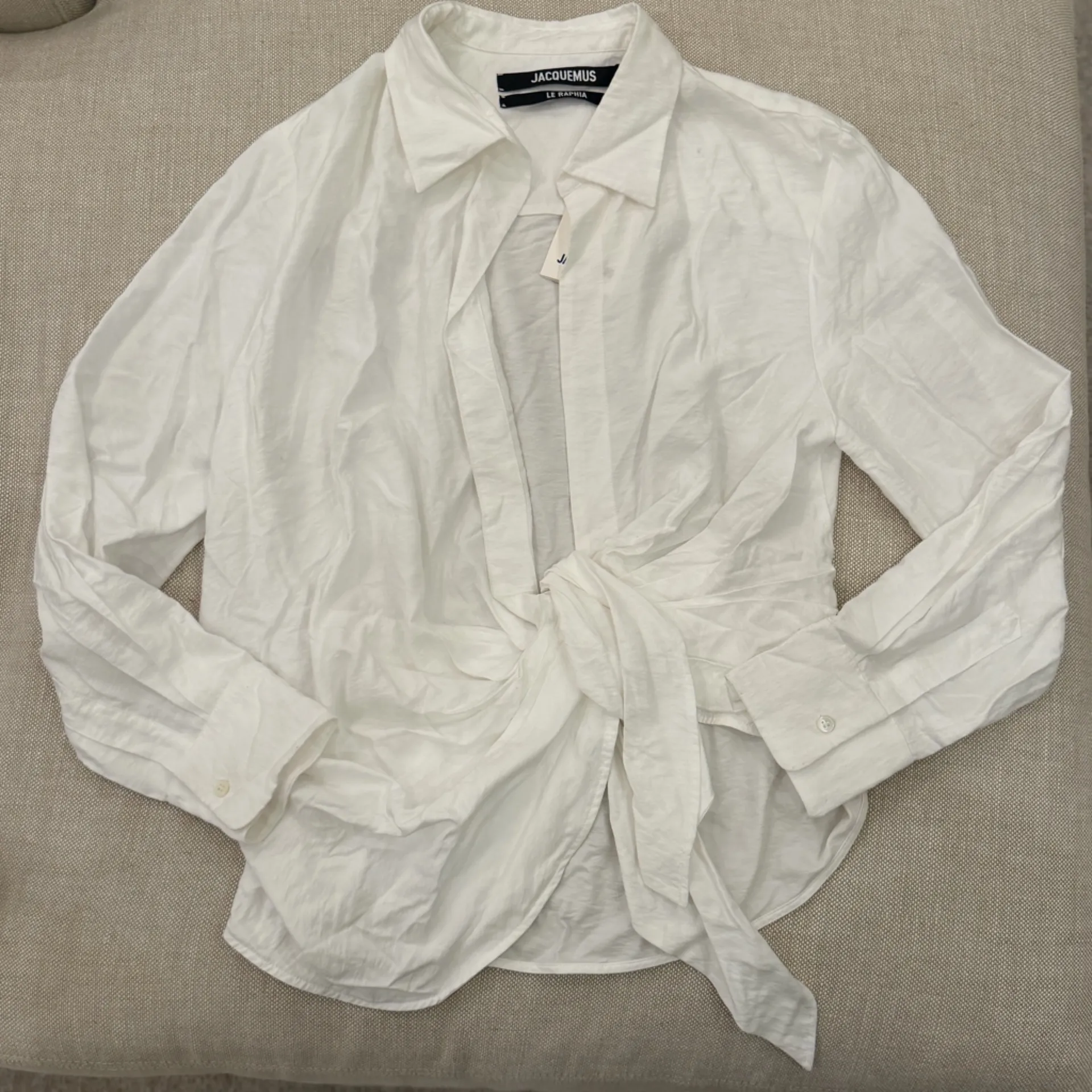 NWT Jacquemus White Le Raphia 'La Chemise Bahia' Shirt Size 40 FR (US 8) - Image 6