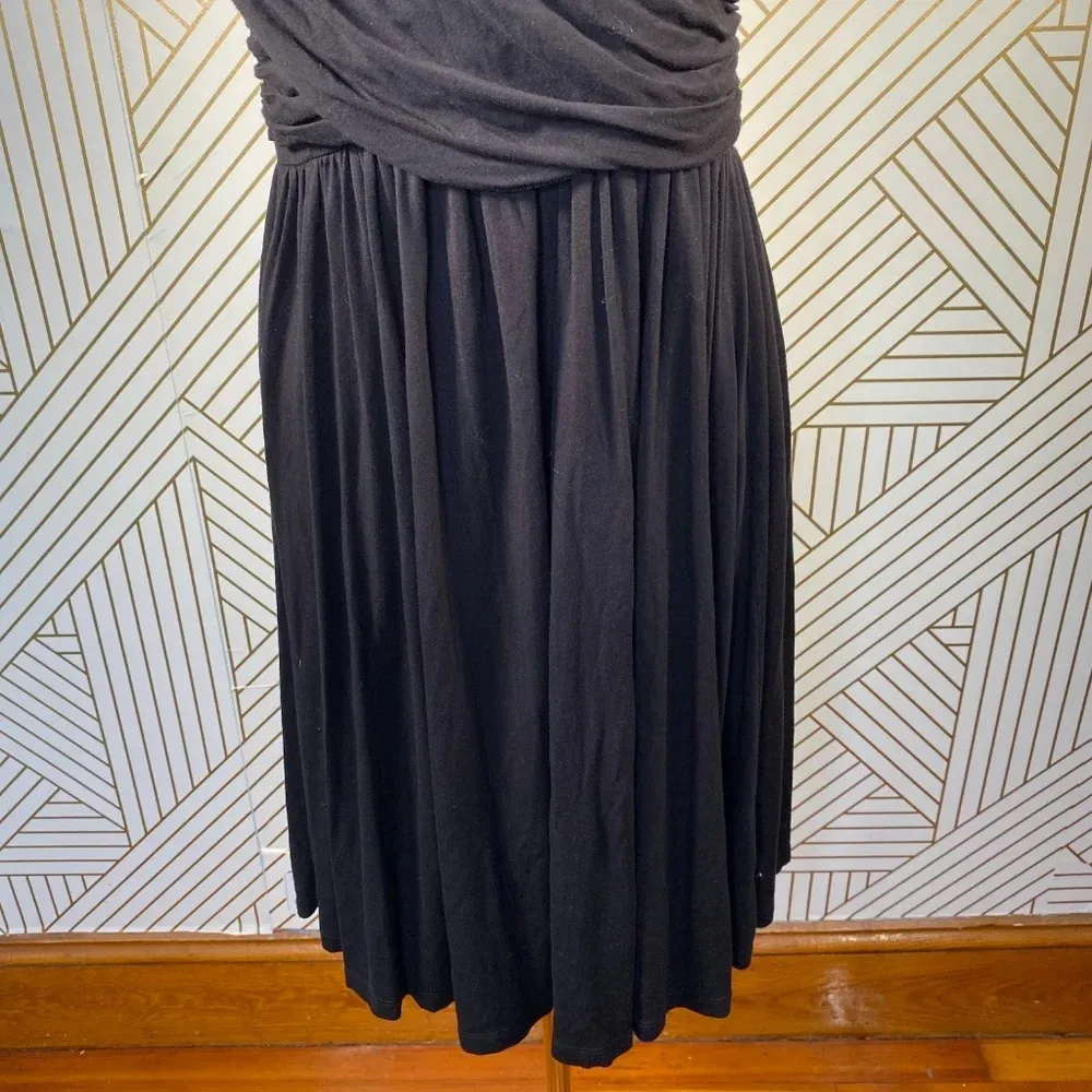 Anthropologie Girls from Savoy‎ Dress Draped Sleeveless Jersey Black Size Small - Image 4