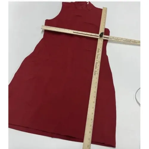 BB Dakota Dress Womens Small Red Bales Sleeveless Mock Neck Sheath - Image 7