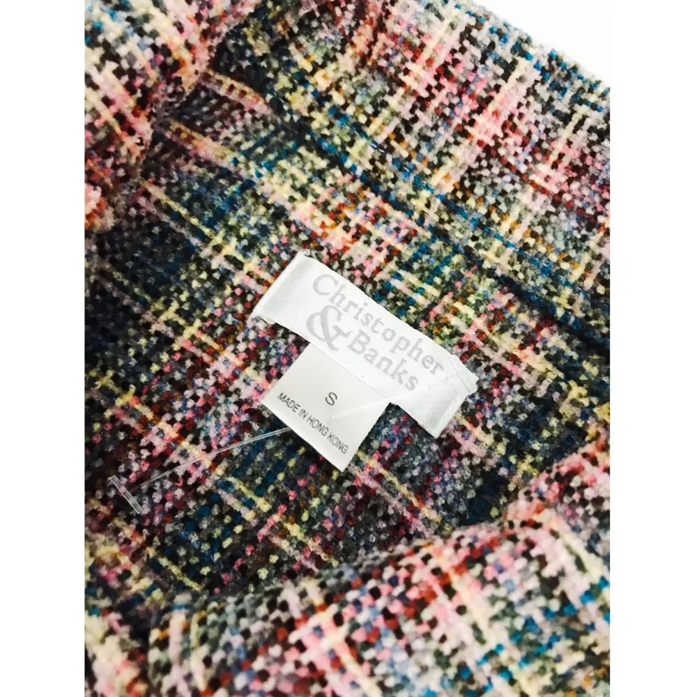 Multicolored Woven Chenille Plaid Jacket | Size S - Image 16