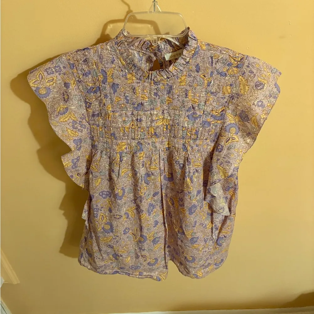 Love the Label  Josepha Smocked Floral Blouse in Lavender - Image 3