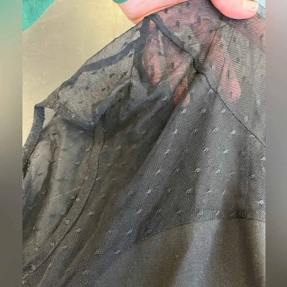 Torrid Top Black Peplum Mesh Polka Dot Swedish Dot size 4x - Image 2