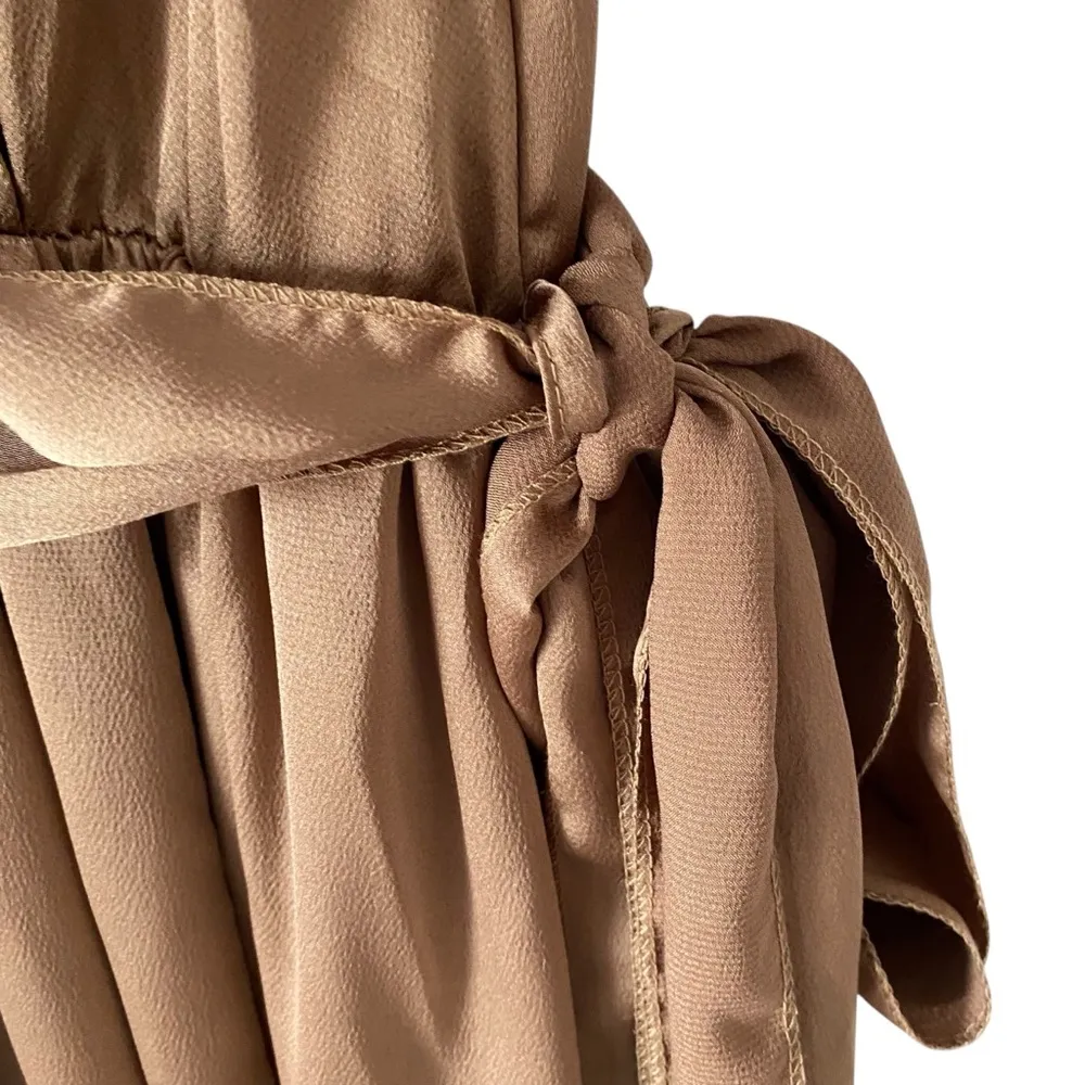 Baltic Born Sicily Brown Satin Maxi Dress NWTs size XL - Image 8