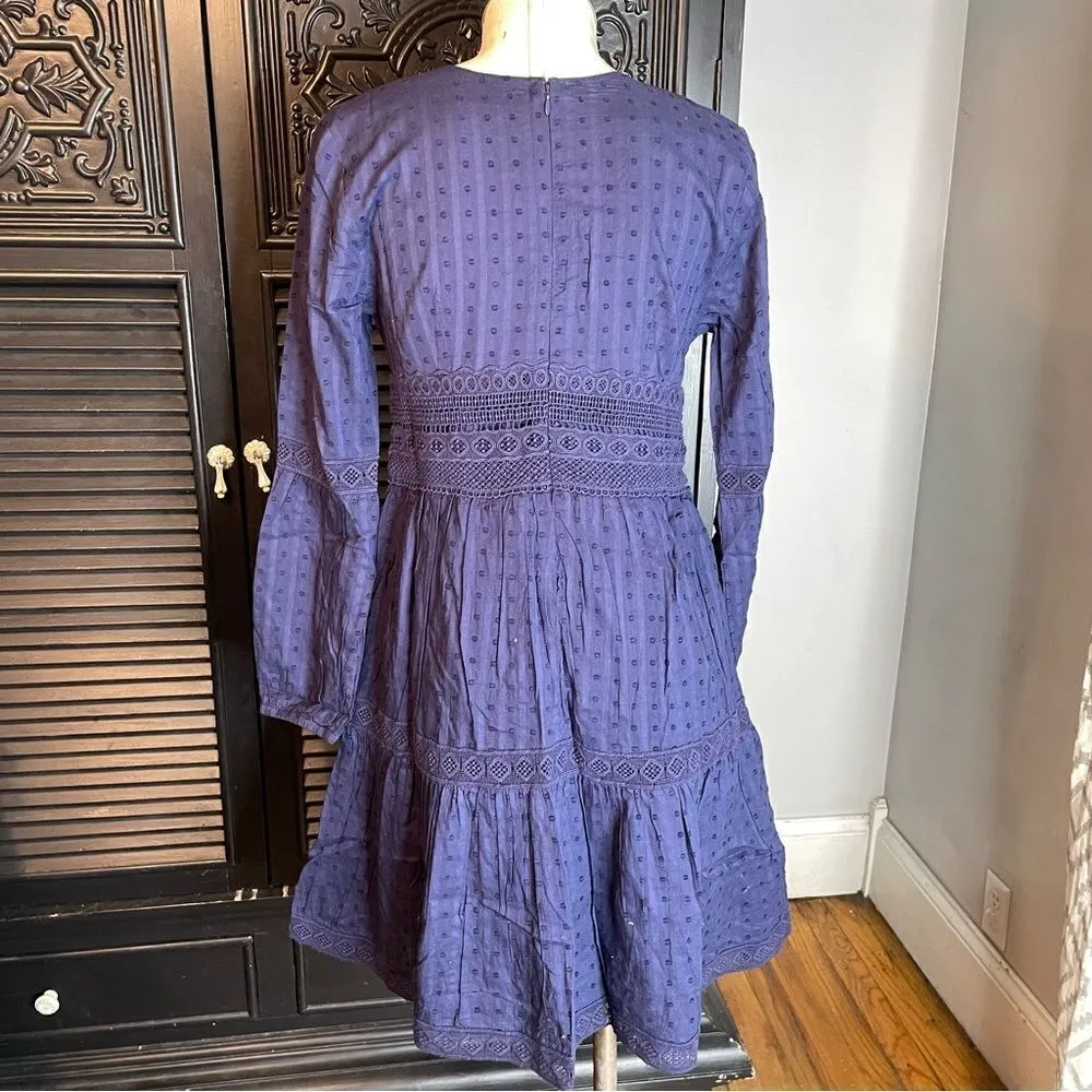 The pyramid collection dress Crochet tiered witchy boho fairy‎ grunge blue small Blue - Image 5