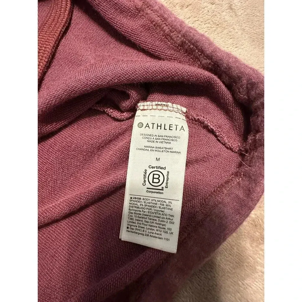 Athleta Cropped Long-Sleeved Crewneck Drawstring Size Medium Athleisure Active - Image 7