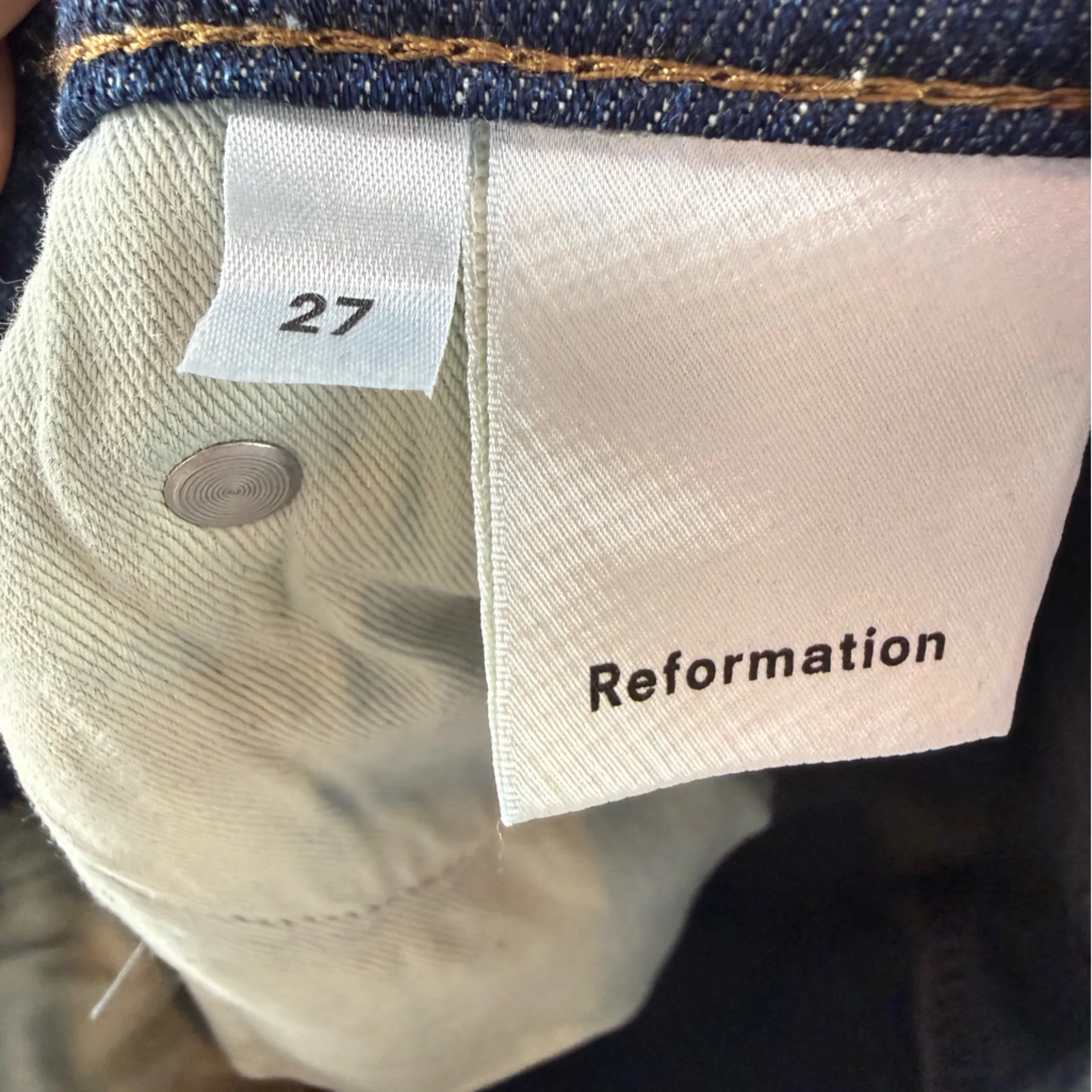 Reformation Liza Straight Jean in Jamaica Blue Size 27 - Image 7