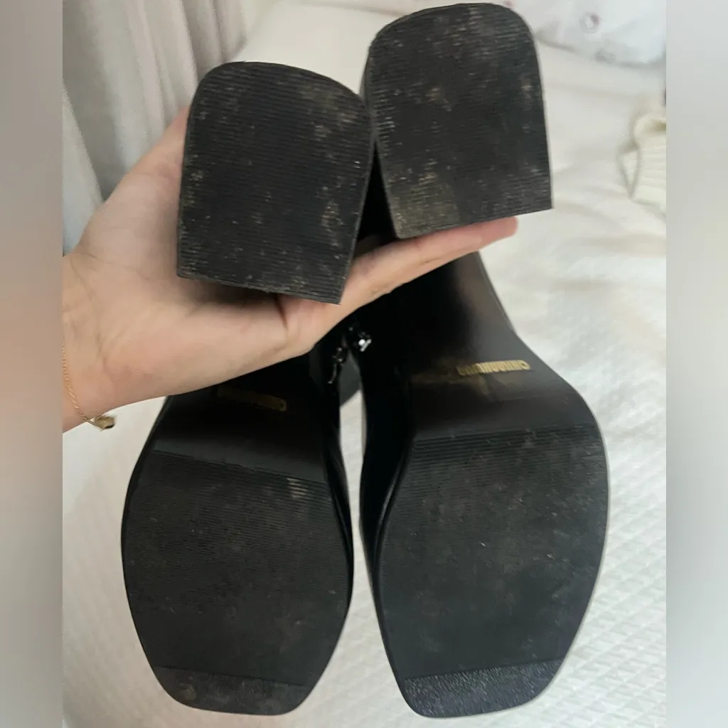Black Platform Ankle Boots Size 8 - Image 2