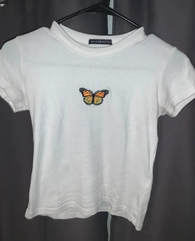 Brandy Melville Butterfly Crop Top - Image 2
