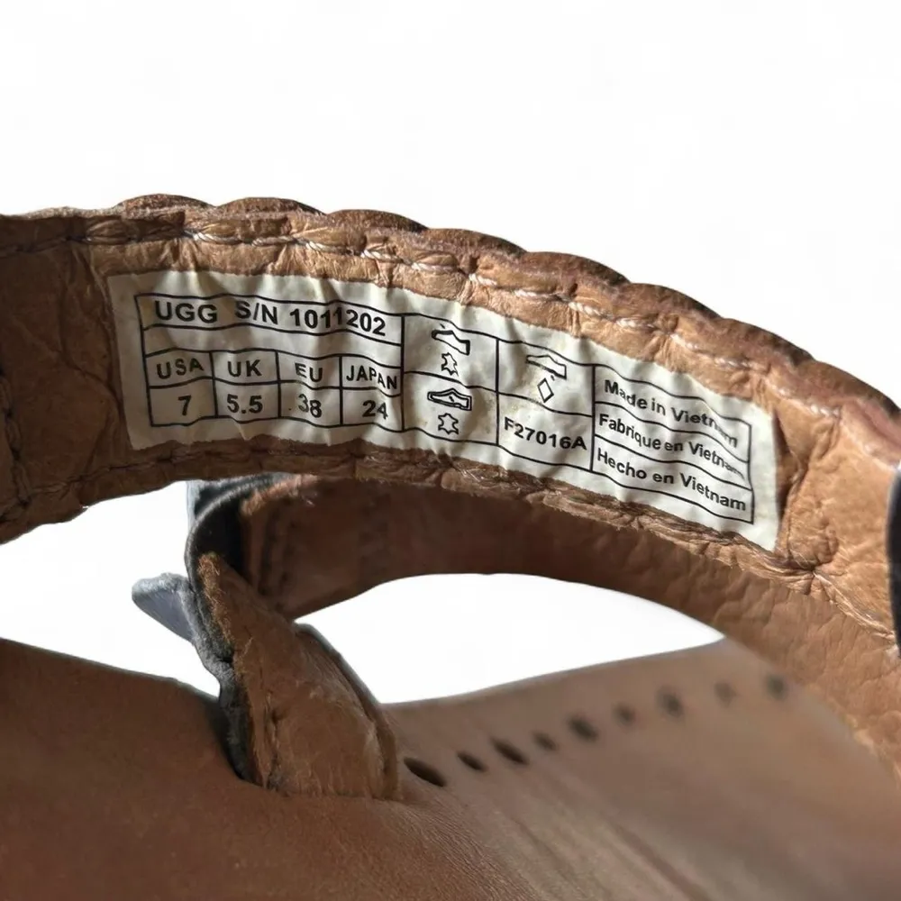 ✨ UGG Audra Metallic Silver Sandals – Size 7 | Braided Strap✨ - Image 5