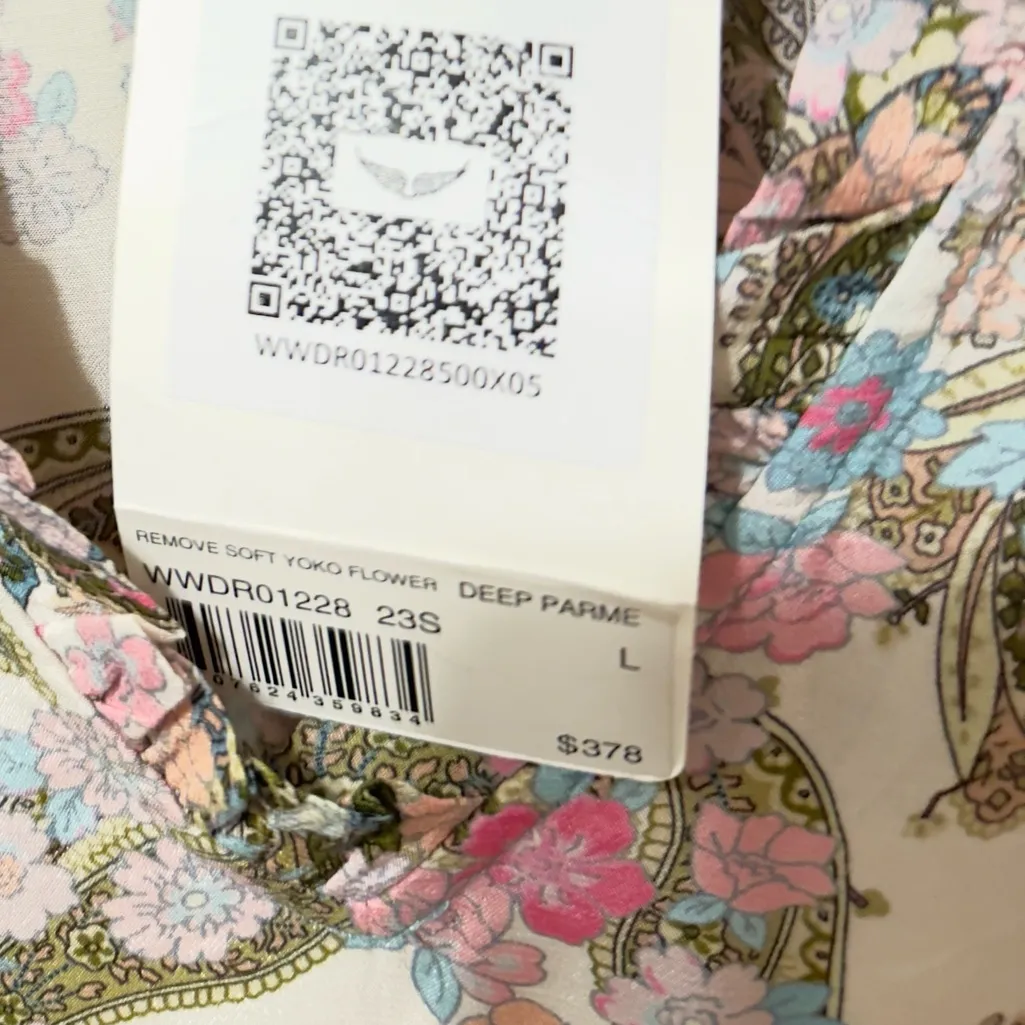 Zadig & Voltaire Remove Soft Yoko Flower Dress WWDR01228500X05 size Large NWT - Image 8