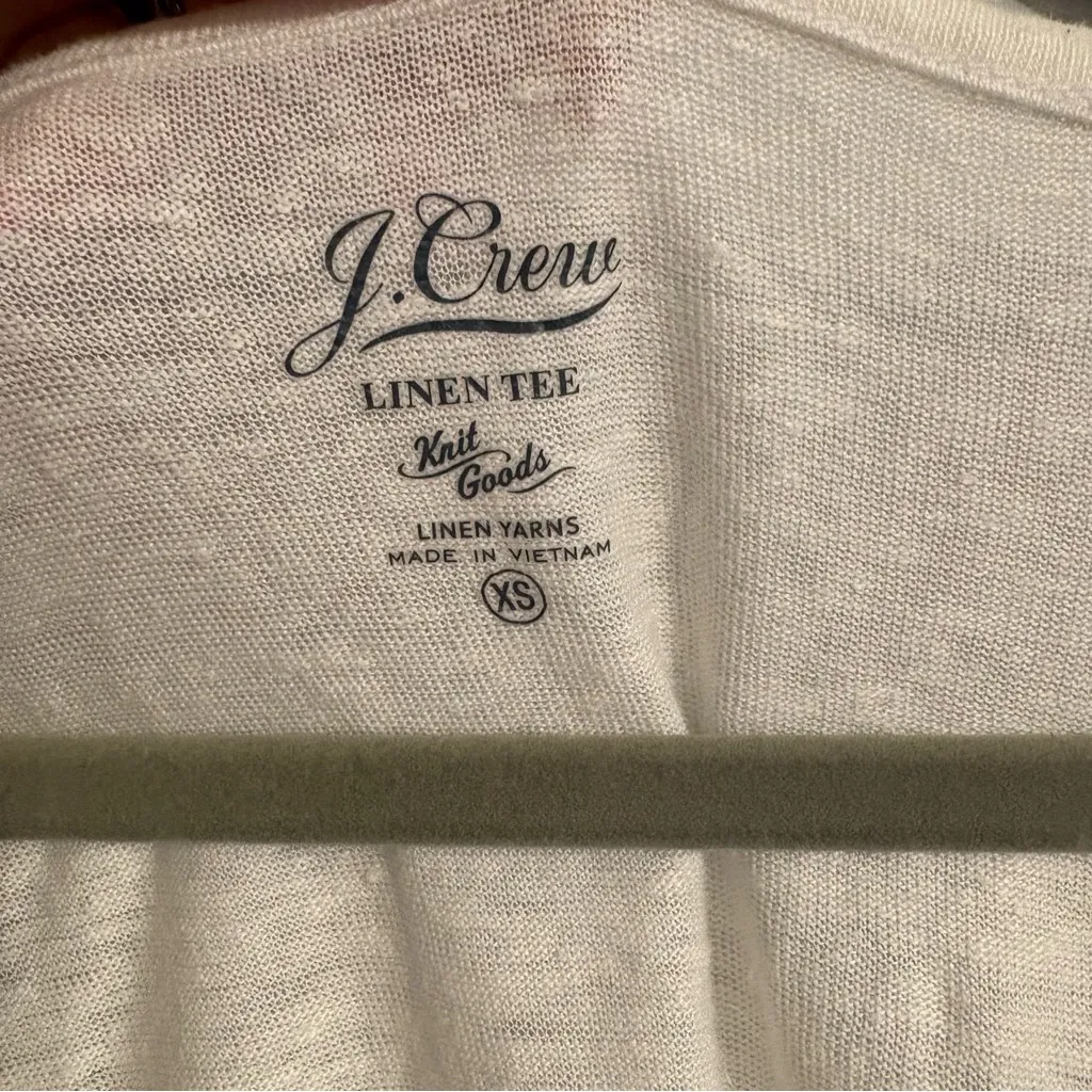 J. Crew Women’s White Linen TShirt | Tee | Knit Goods | Linen Yarns | Basics XS - Image 2