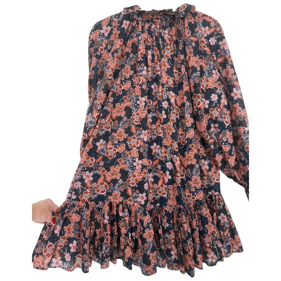 Anthropologie Sundry Boho Floral‎ Print Long Sleeve Tiered Mini Dress Size Small - Image 10