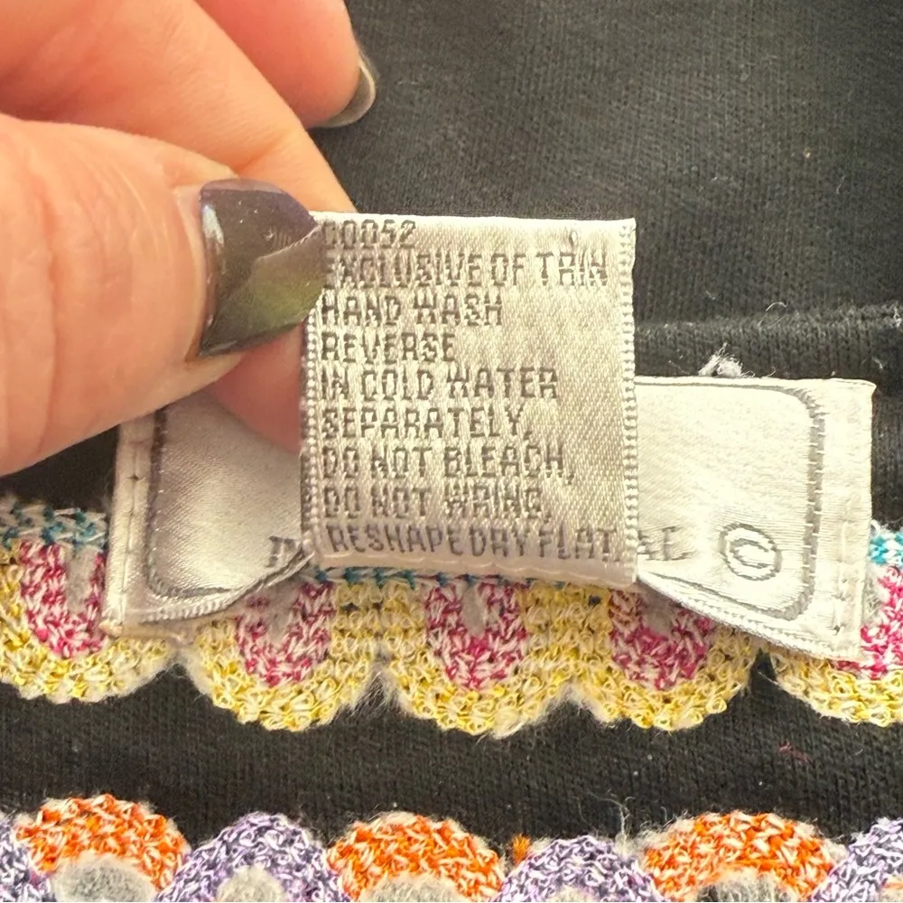 Lisa International Black Embroidered Jersey Knit Cardigan Tank Top Set Large - Image 8