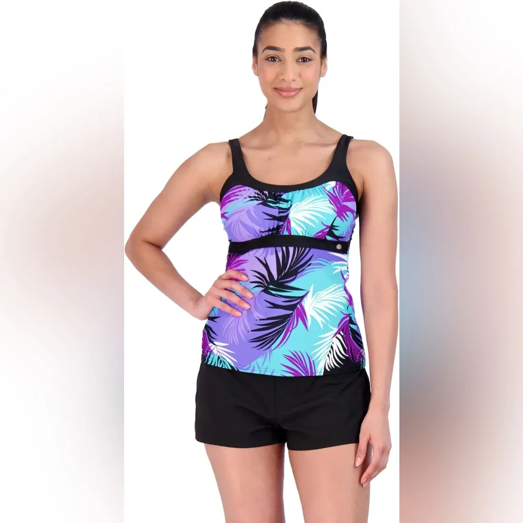 ZeroXposur Tropical Resort Floral Print Tankini Swim Top Swimsuit Plus Size 3X - Image 10
