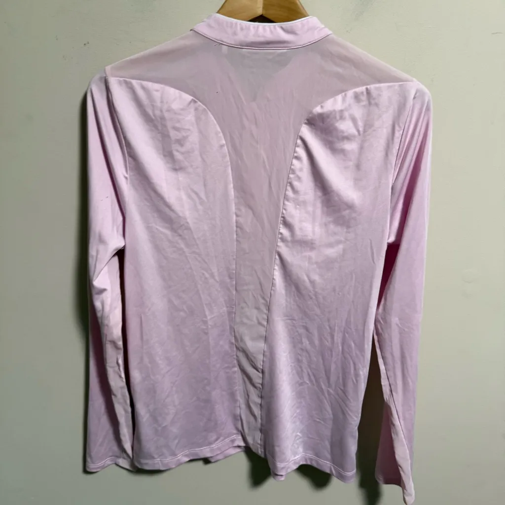 Original Penguin Zip-Neck Top with Mesh Panels in Gelato Pink- Size Medium - Image 9