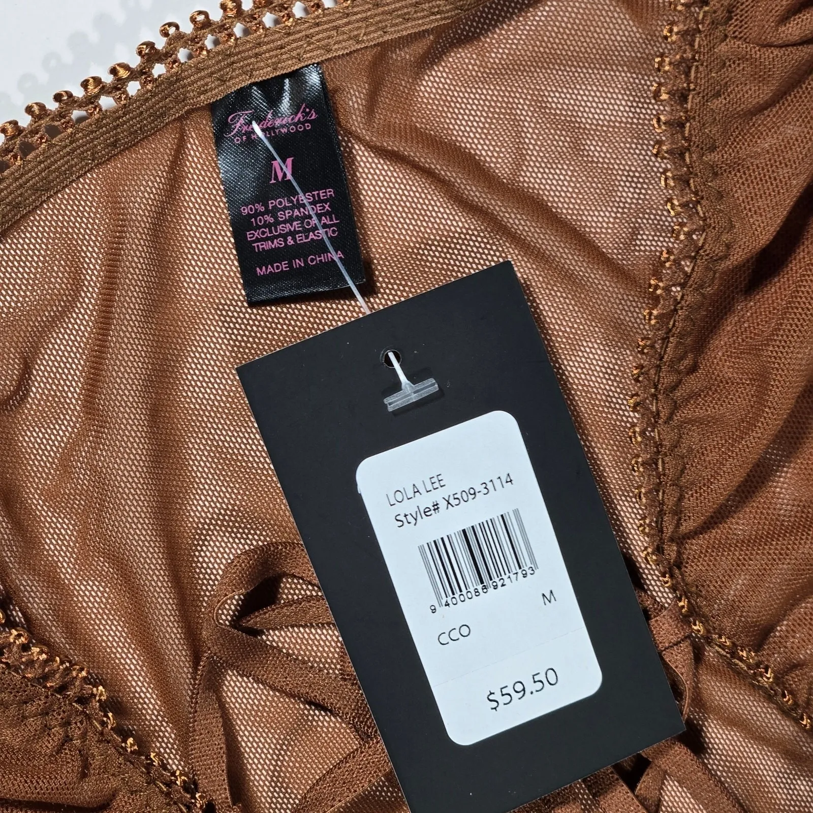 Frederick's of Hollywood Lola Lee Sheer Mesh Long Sleeve Teddy M NWT‎ - Image 3