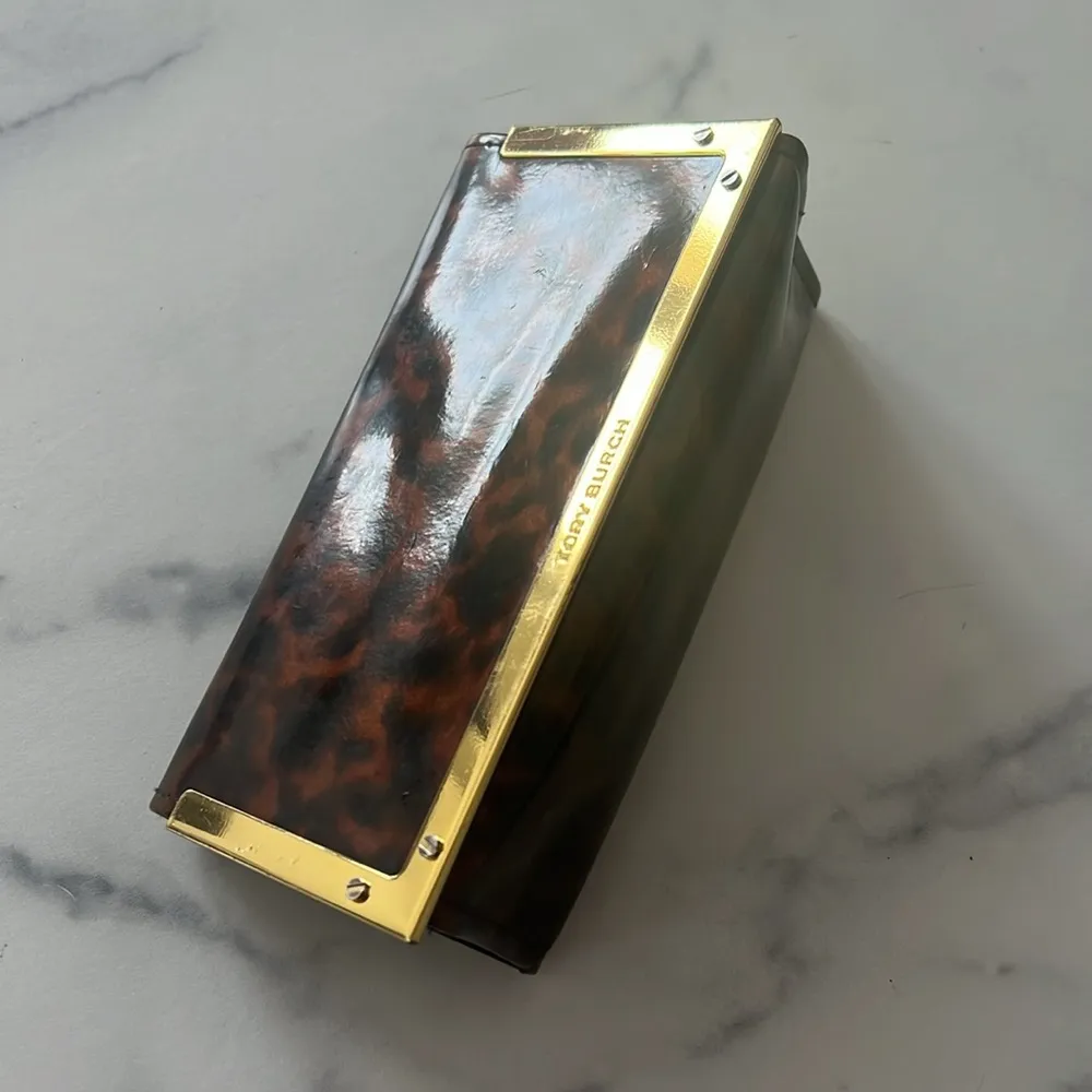 Tory Burch Tortoise Gold Tone Sunglasses Case - Image 3