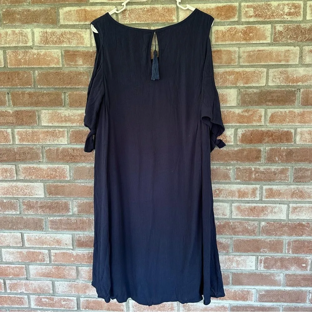 Soft Surroundings Destin Gauze Knee Length Dress Women’s Large Cold Shoulder - Image 7