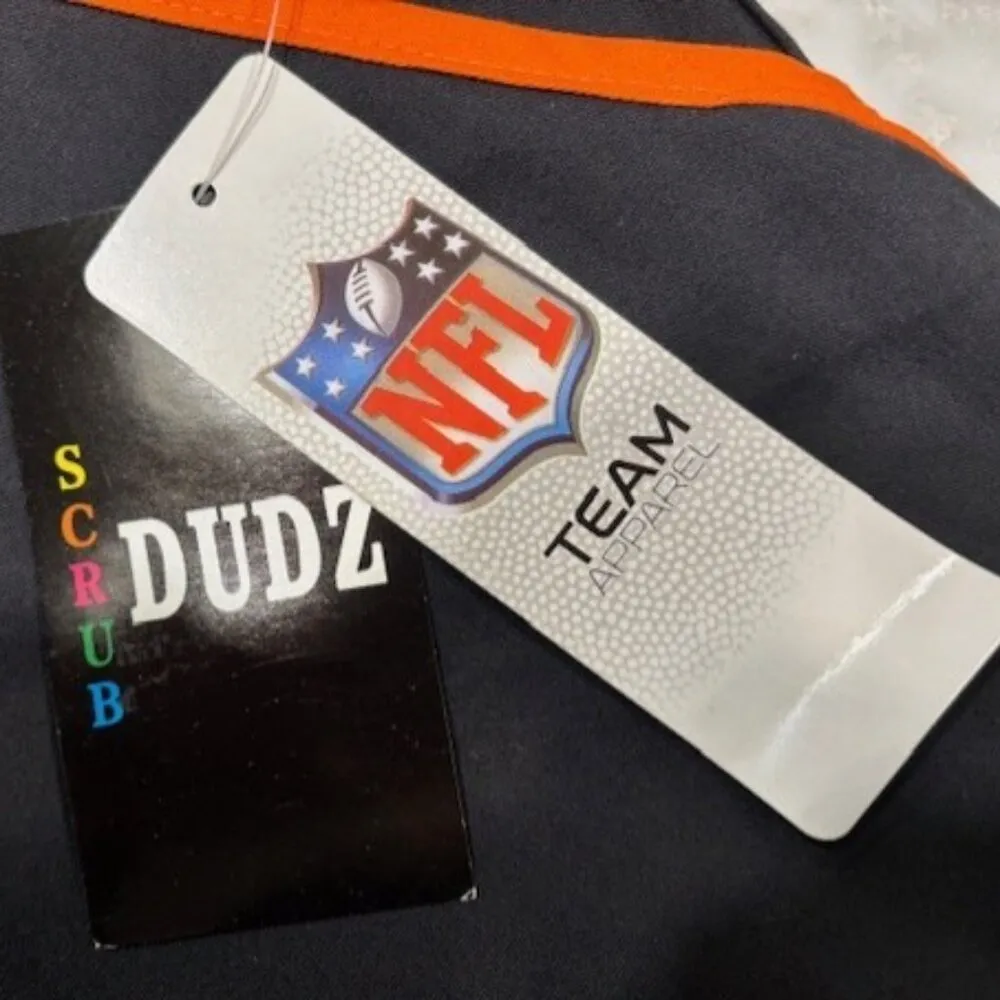 Chicago Bears NFL Team Apparel Scrub Duds Pants Navy Blue Orange NWT Size XS - Image 5