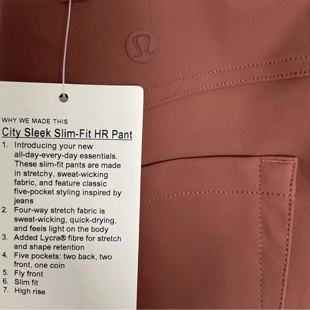 Lululemon City Slim Fit Pant High Rise, 5 Pockets, Size 26 - Image 5