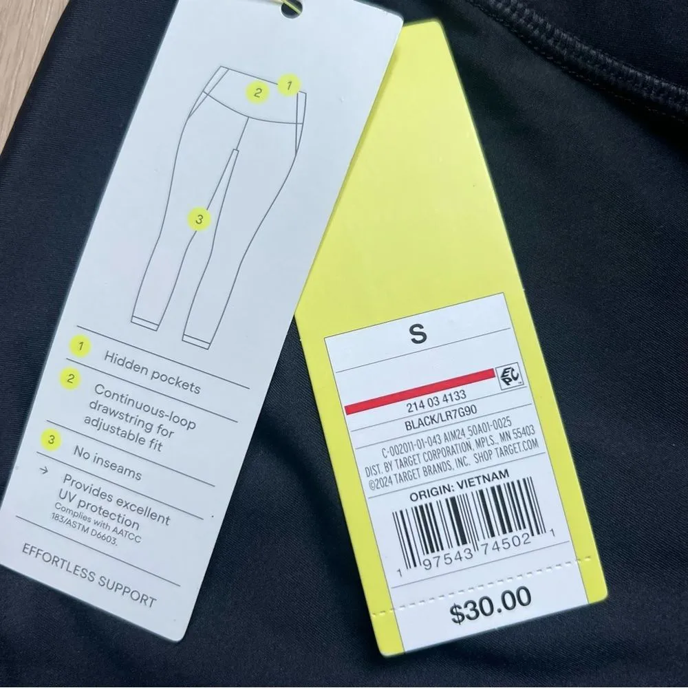 All in Motion NWT Effortless Support Women's Sleek Black Leggings Small - Image 7