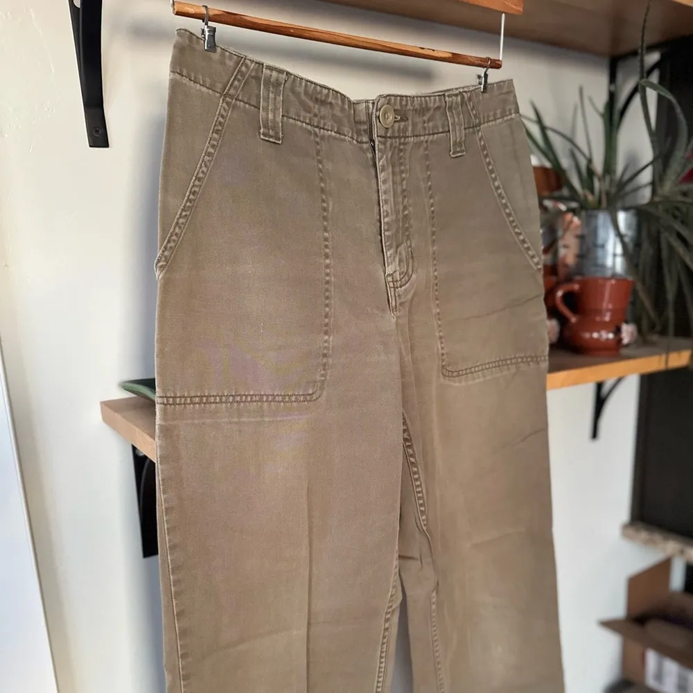 Vintage Old Navy Olive Green Cotton Utility Khaki Pants Size 6 - Image 6