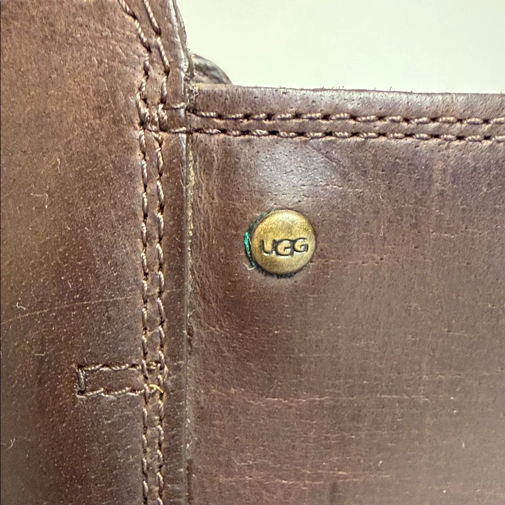 UGG Australia Orion Buckled Zip-Up Moto Buckle Leather ankle Boots sz 7.5 - Image 3