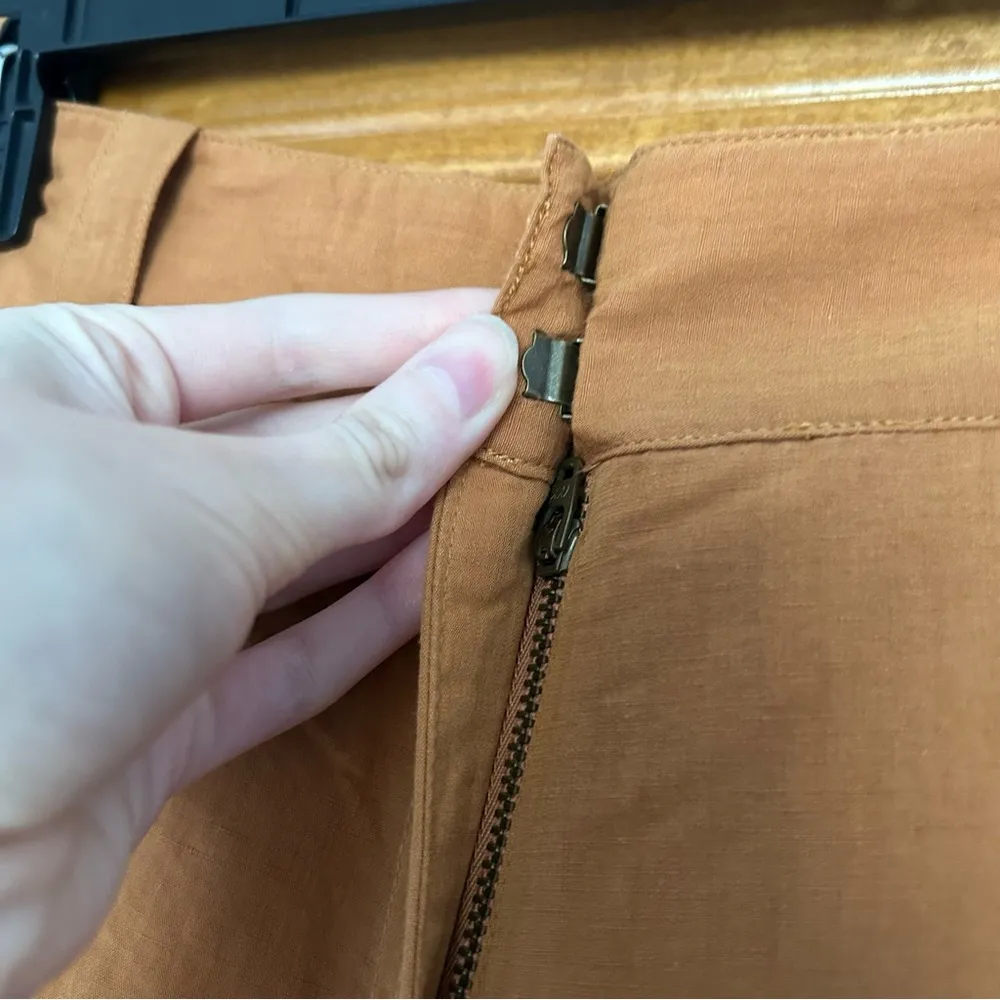 Ulla Johnson Wide Leg High Rise Cotton Linen Blend Pleated Trousers Size 10 - Image 4