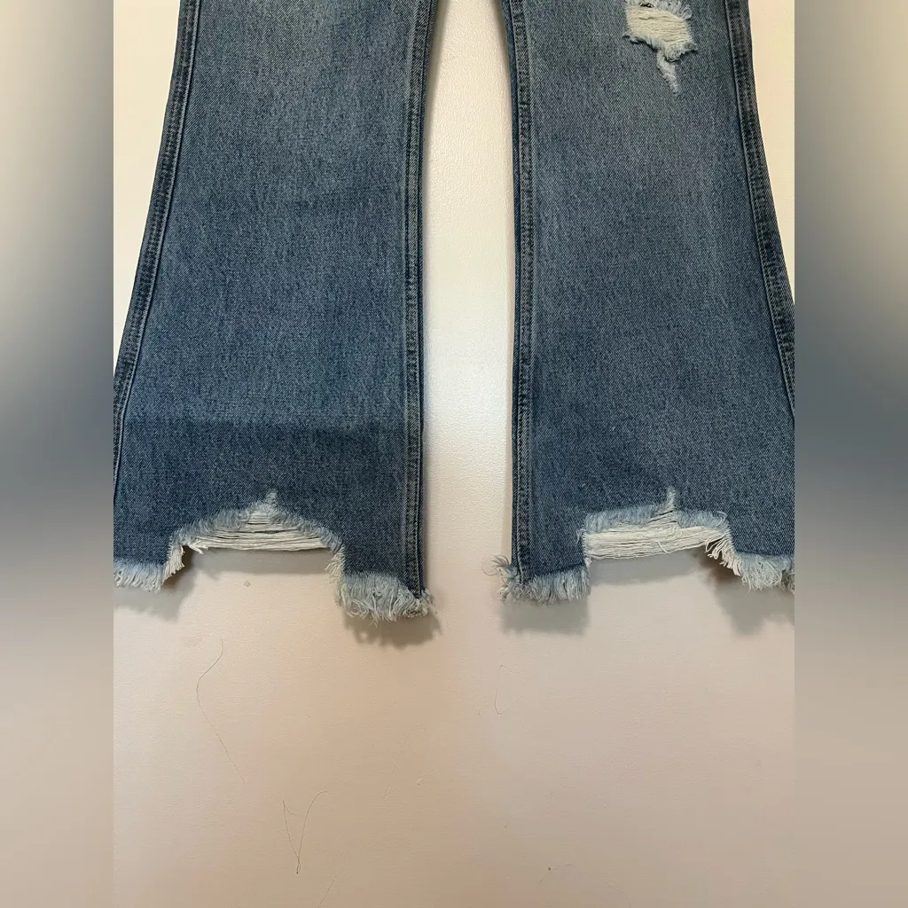 Evidnt Saint-Denis Flare Jeans Size 27 - NWT Distressed Wide Leg - Image 4