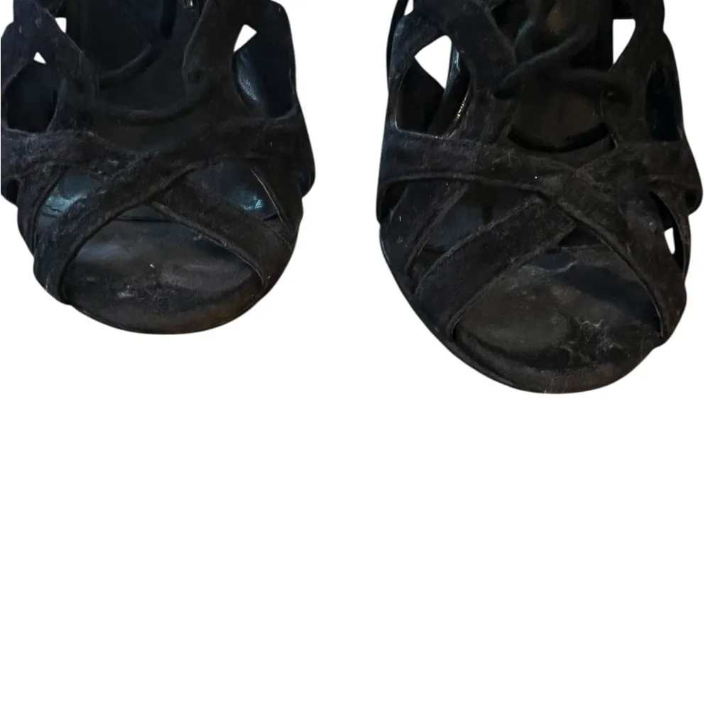 Black Strappy High Heel Shoes Women's Elegant Size 6 - Image 3