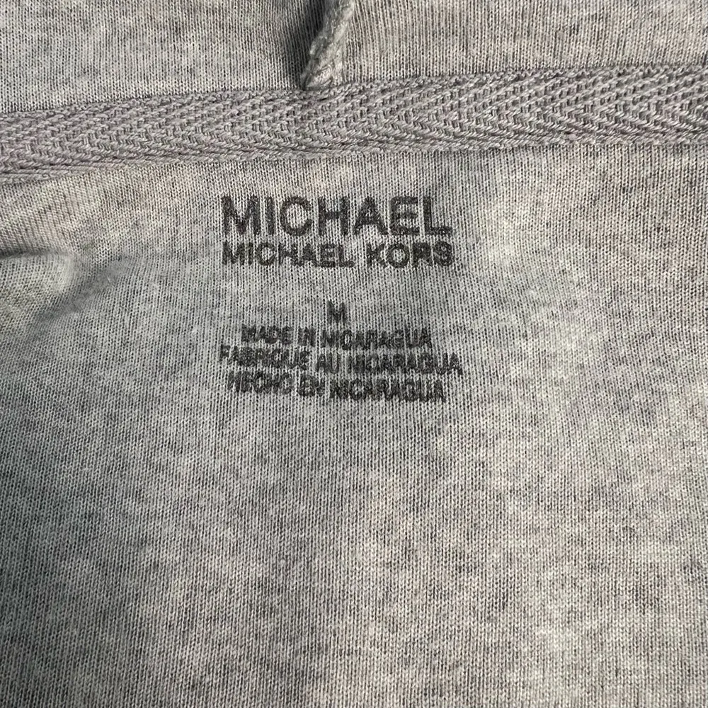 MICHAEL Michael Kors Gray Velour Hooded Sweatshirt Size Medium - Image 6