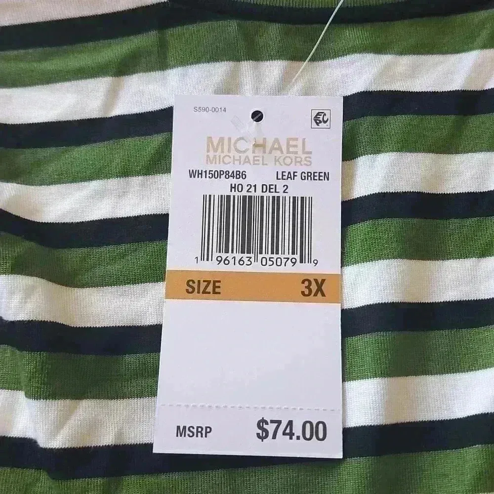 MICHAEL KORS LONG SLEEVE TOP Green Size 3X - Image 4