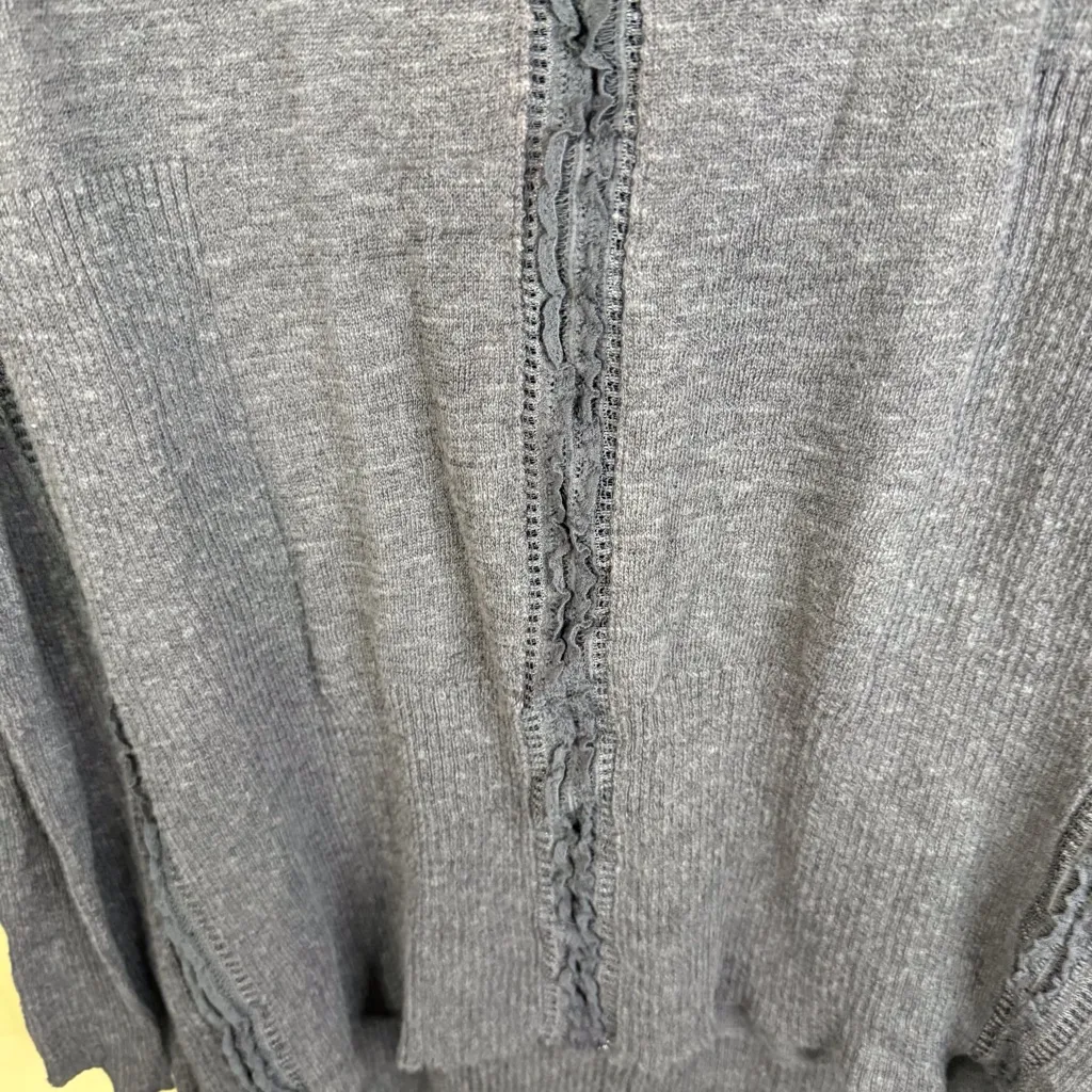 Free People Lace Road Linen‎ Blend High Low Size Small Boho Top Gray Lagenlook - Image 3