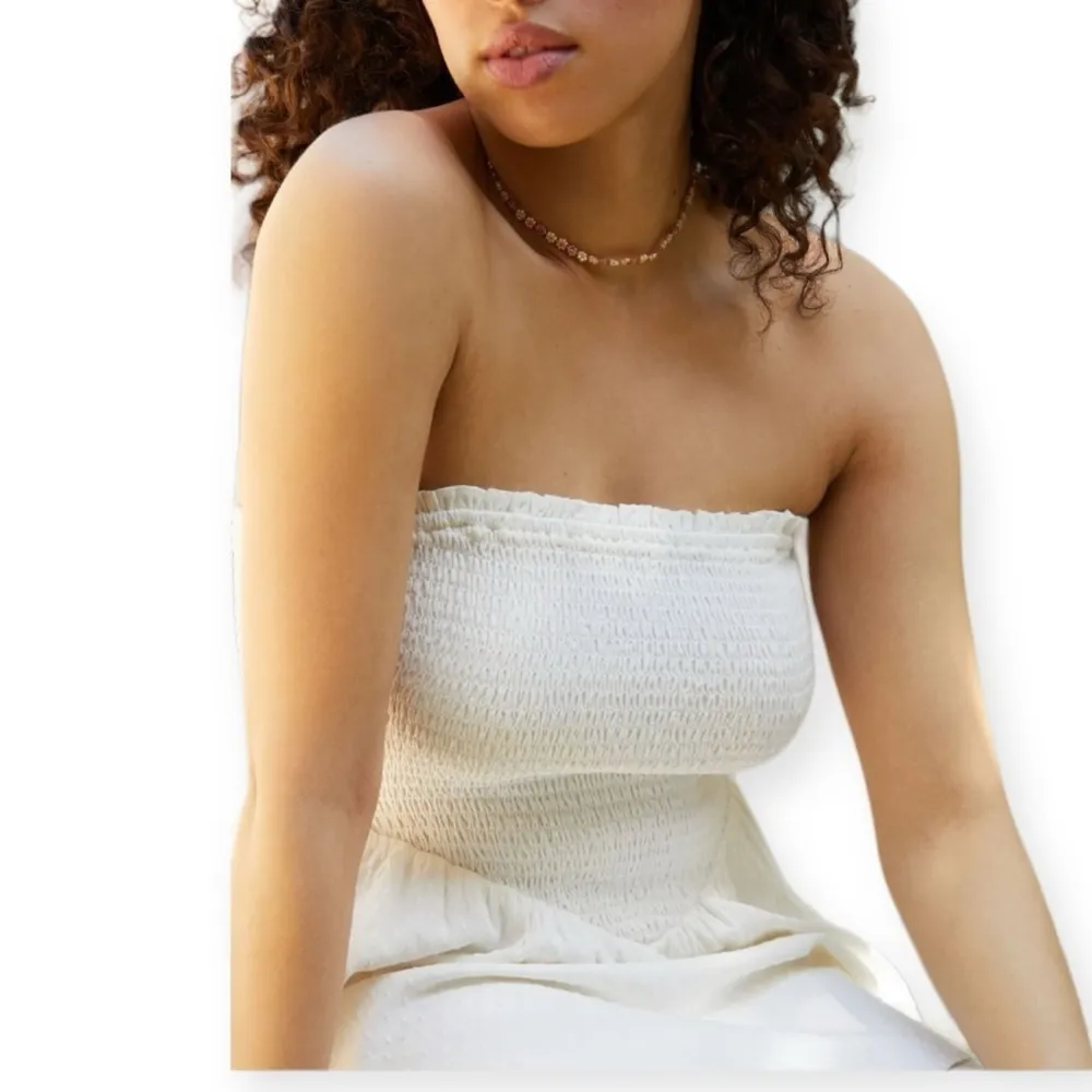 ANTHROPOLOGIE Lillian Smocked Cover Up Dress/Top White Convertible Size M NEW - Image 5