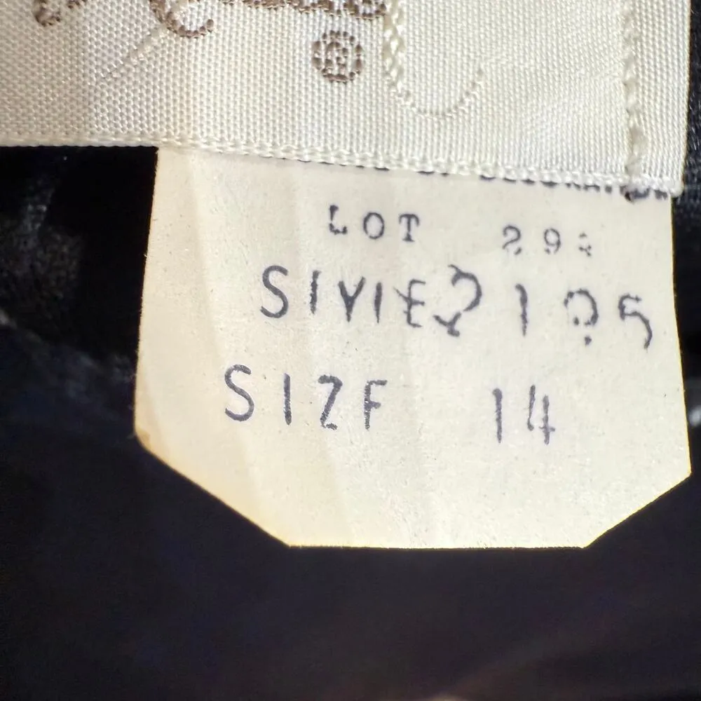 At Home Wear for Van Raalte Black Side Split Vintage Blouse Sz 14 - Image 6