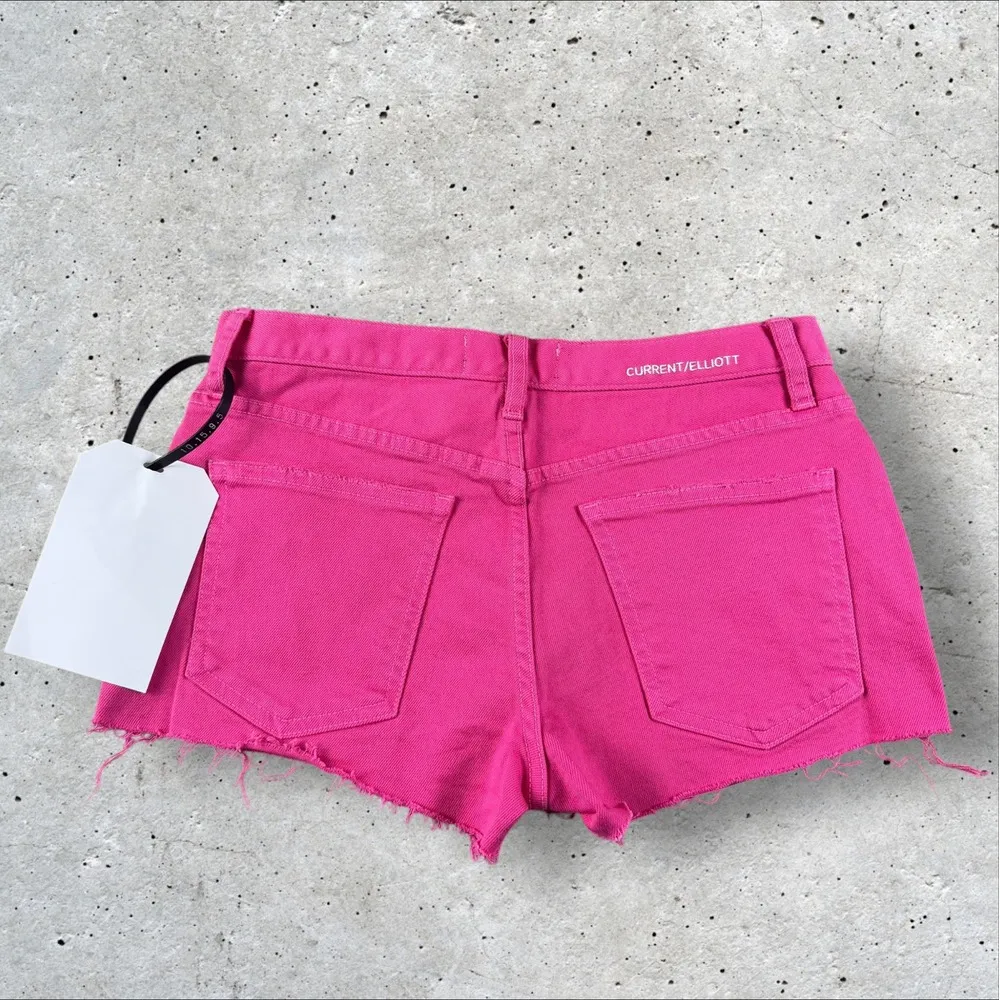 NWT‎ Current/Elliott The Boyfriend Cutoff Denim Shorts, Fandango Pink - Size 23 - Image 5