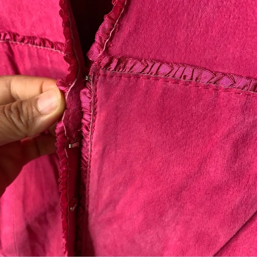 Vintage pink leather suede barbie core jacket size‎ 2X - Image 2