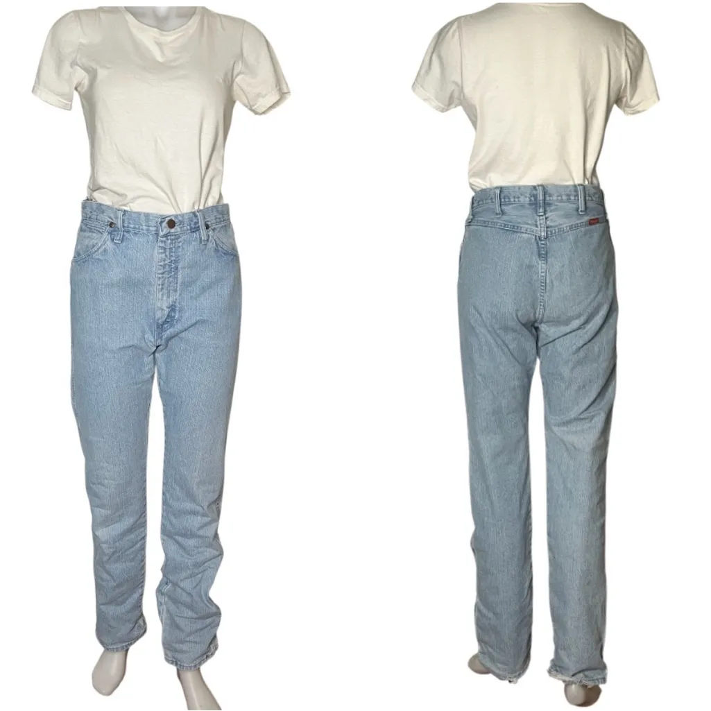 WRANGLER Bareback Jeans Light Wash High Waist 80’s 90’s VINTAGE 11 x 32 - Image 9