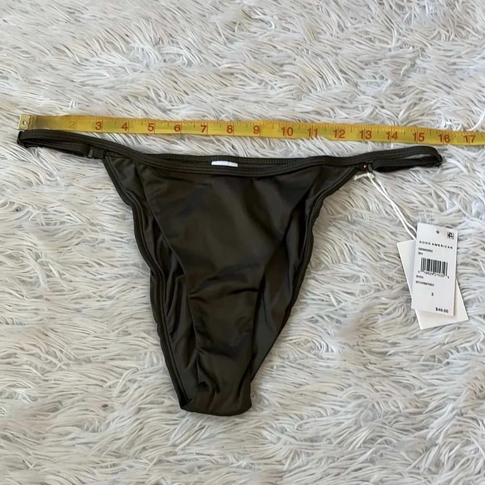 NEW Good American Women’s Shine perfect bikini bottom in Stormy001 size Large - Image 8