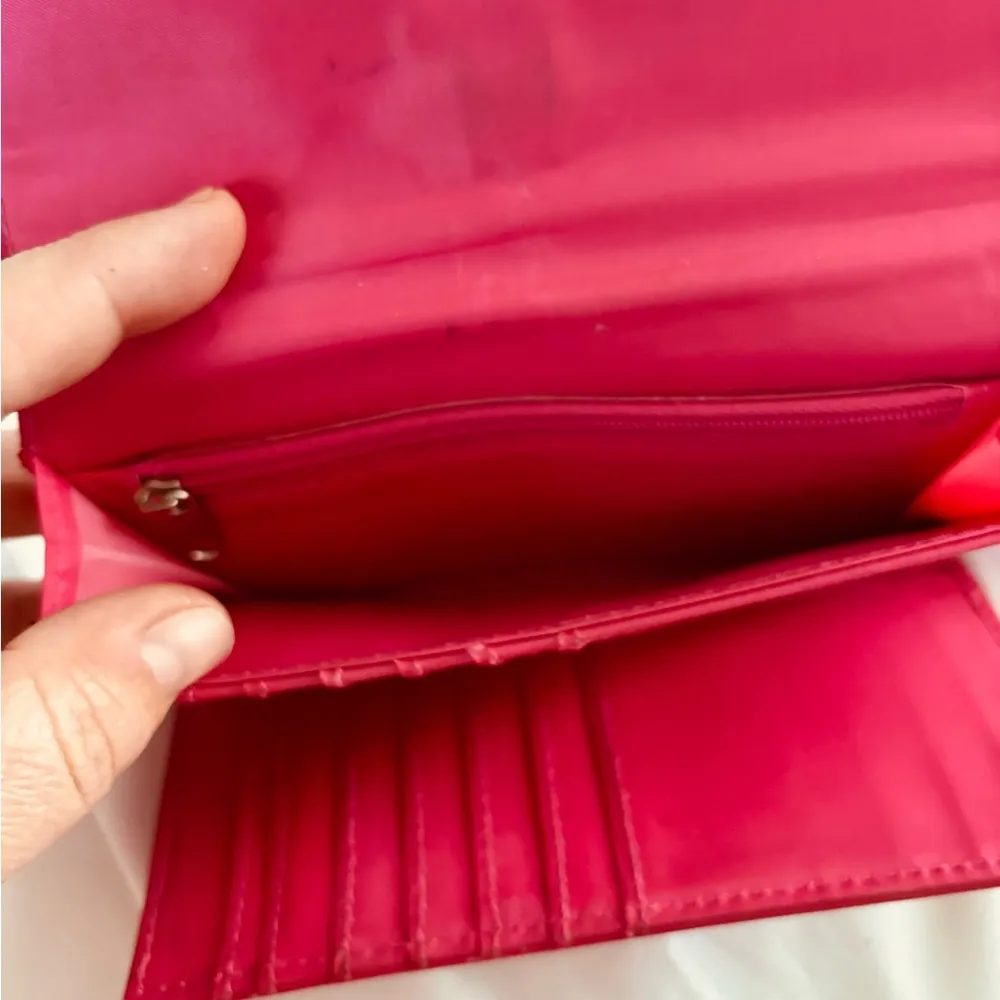 Red Studded Bow Clutch Pink - Image 5