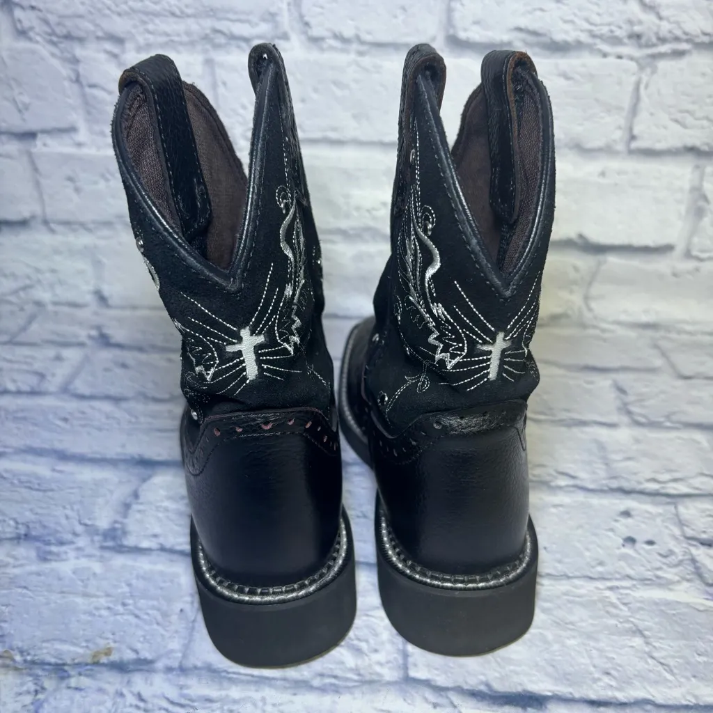 Justin Gypsy Andra Cowboy Boot Size 7 B L9977 Black Western Leather Cowgirl 8" - Image 6