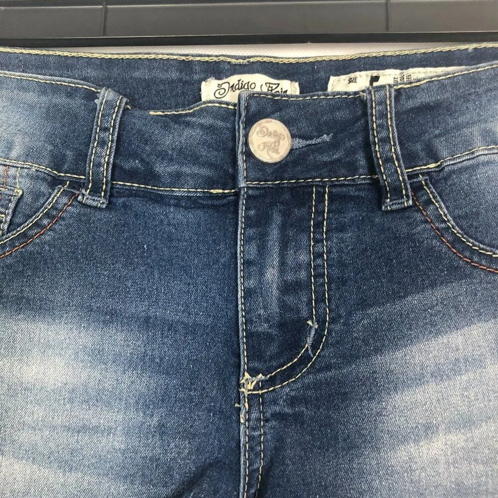 Vintage Indigo Rein Forever Size 5 Denim Shorts Y2K Low Rise Coquette Western - Image 3