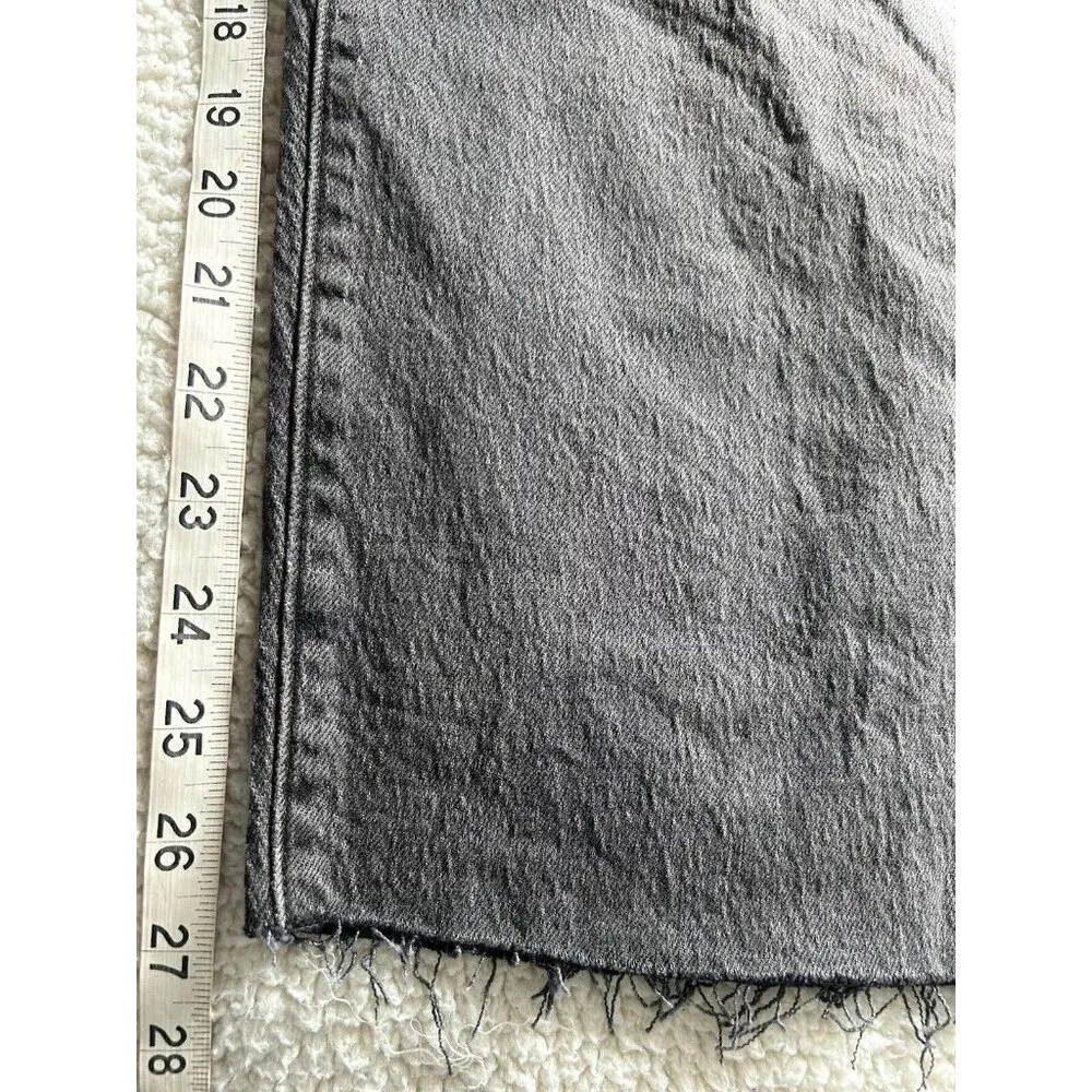 Madewell '90s Straight Leg Crop Raw Hem Jeans Black Size 22W - Image 12