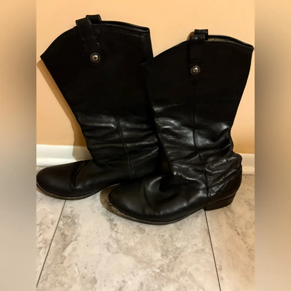 Frye Melissa Black Button Knee High Leather Boots - Image 5