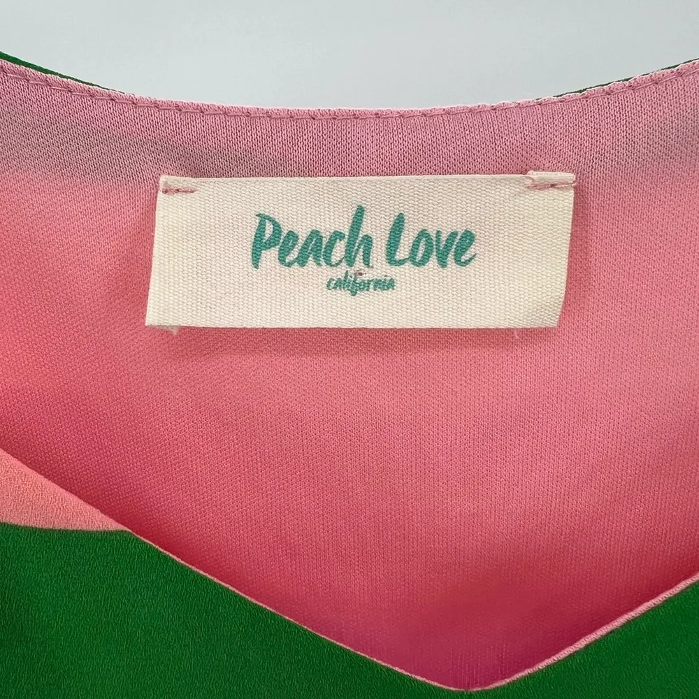Peach Love California striped romper spring summer medium shorts flowy festival - Image 5