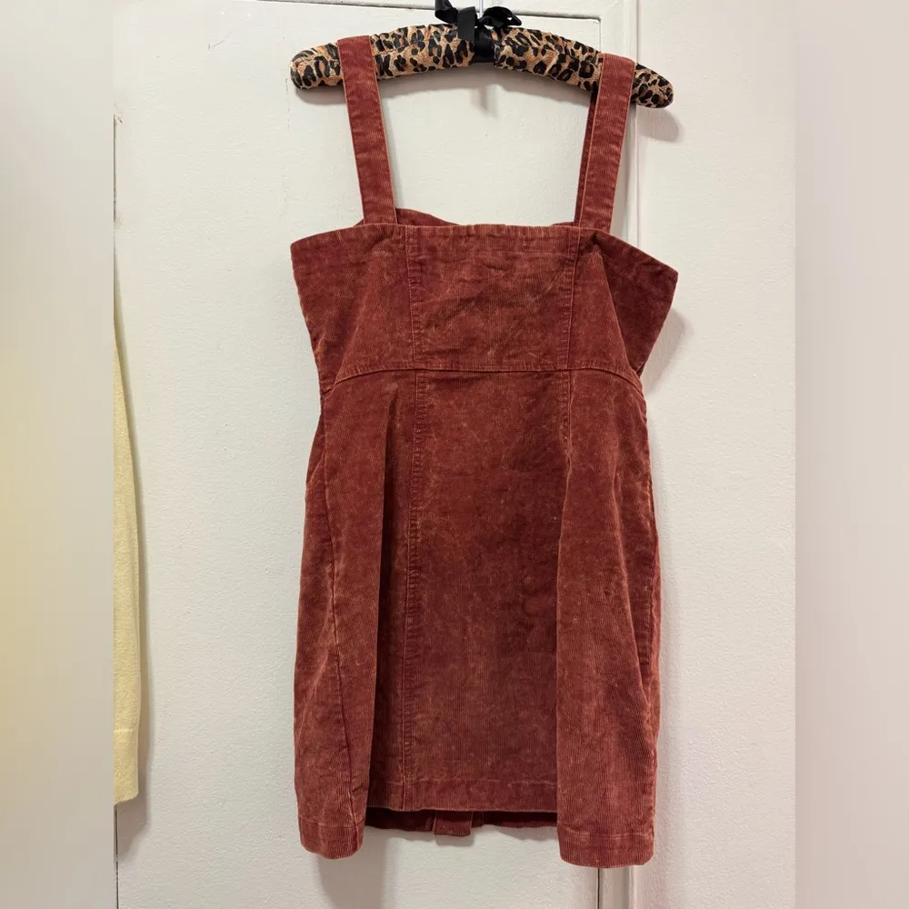 Aeropostale Corduroy Button-Front Rustic Red Dress Small - Image 7