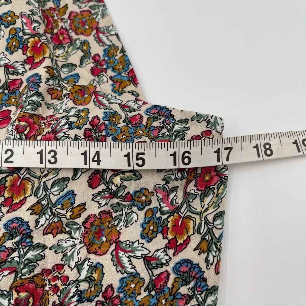 New Natural Life Sz Small High Neck Tiered Mini Dress Floral Print Tie Back - Image 10