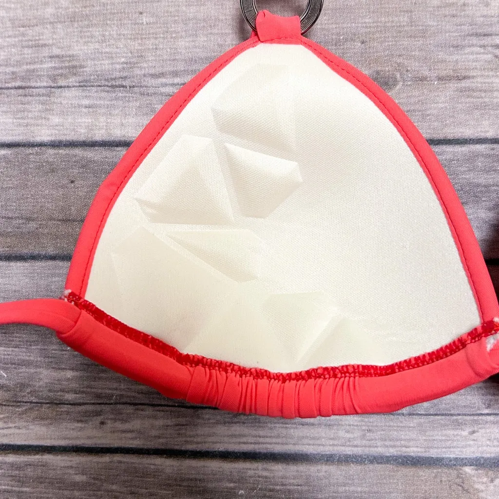 Sunsets Melon Coral Orange Halter Push Up Sliding Triangle Bikini Top NWT Small - Image 6