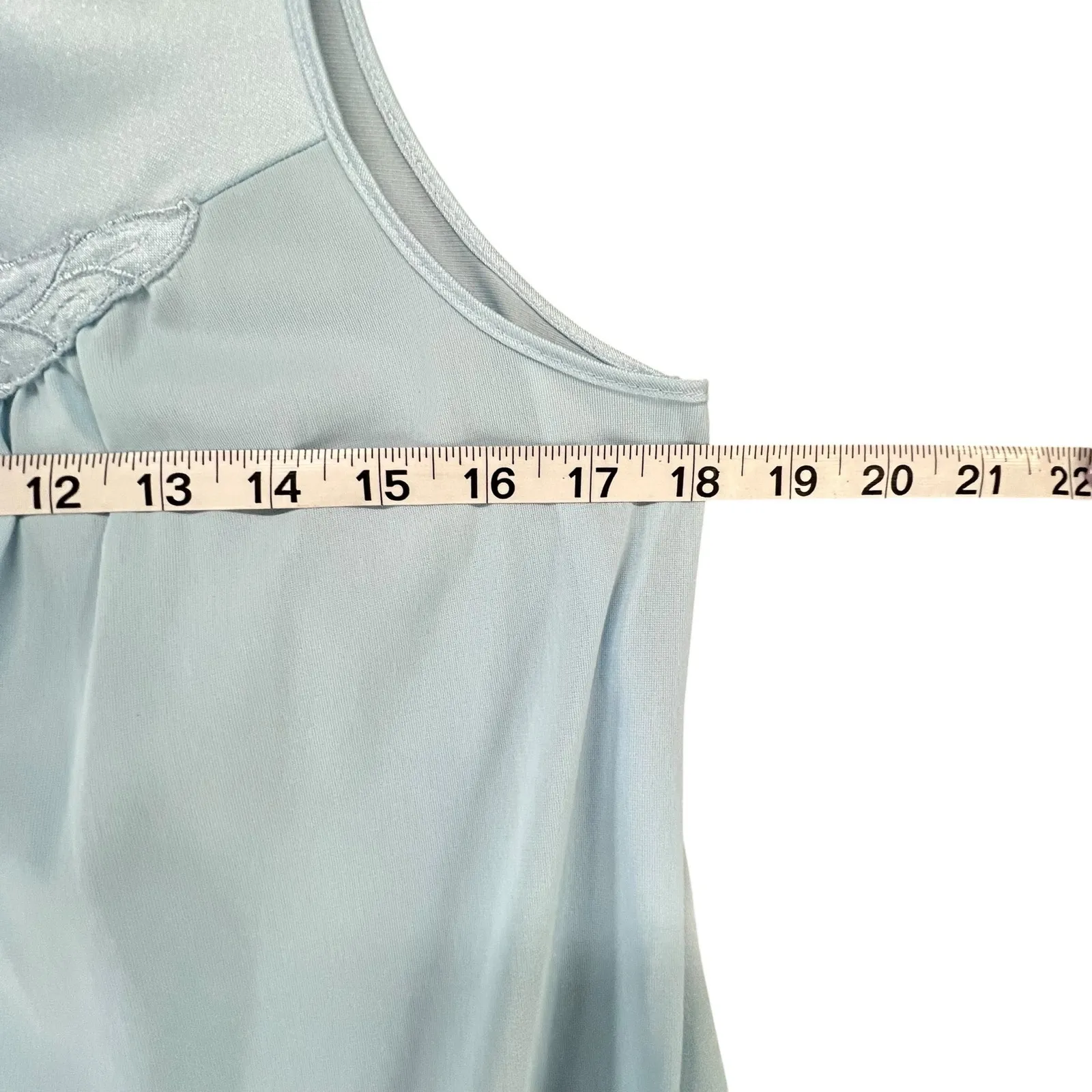 Vintage Vassarette Robe Night Dress S Baby Blue Nylon Night Gown Grannycore USA - Image 11